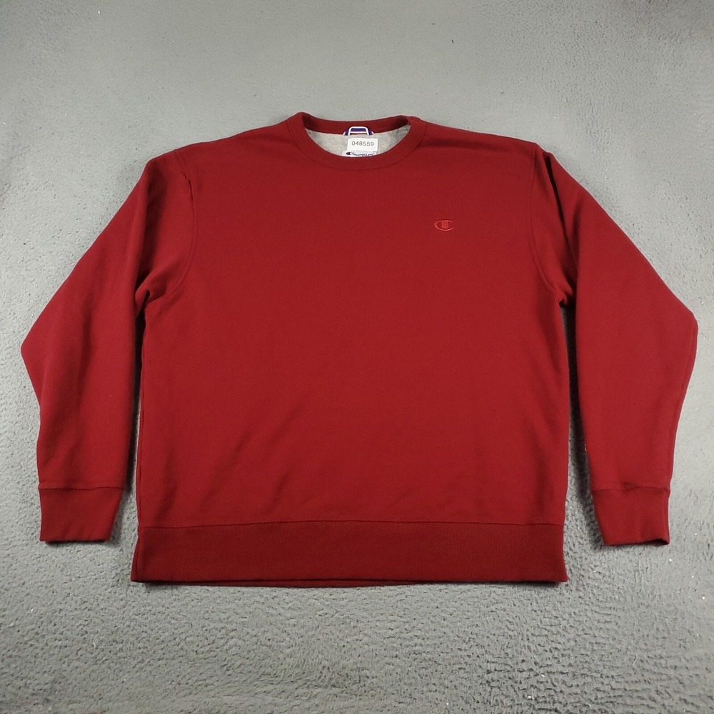 Champion Sweater Mens Size XL Red Casual Pullover Sweatshirt *